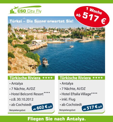 Schnell buchen und kr&auml;ftig sparen!